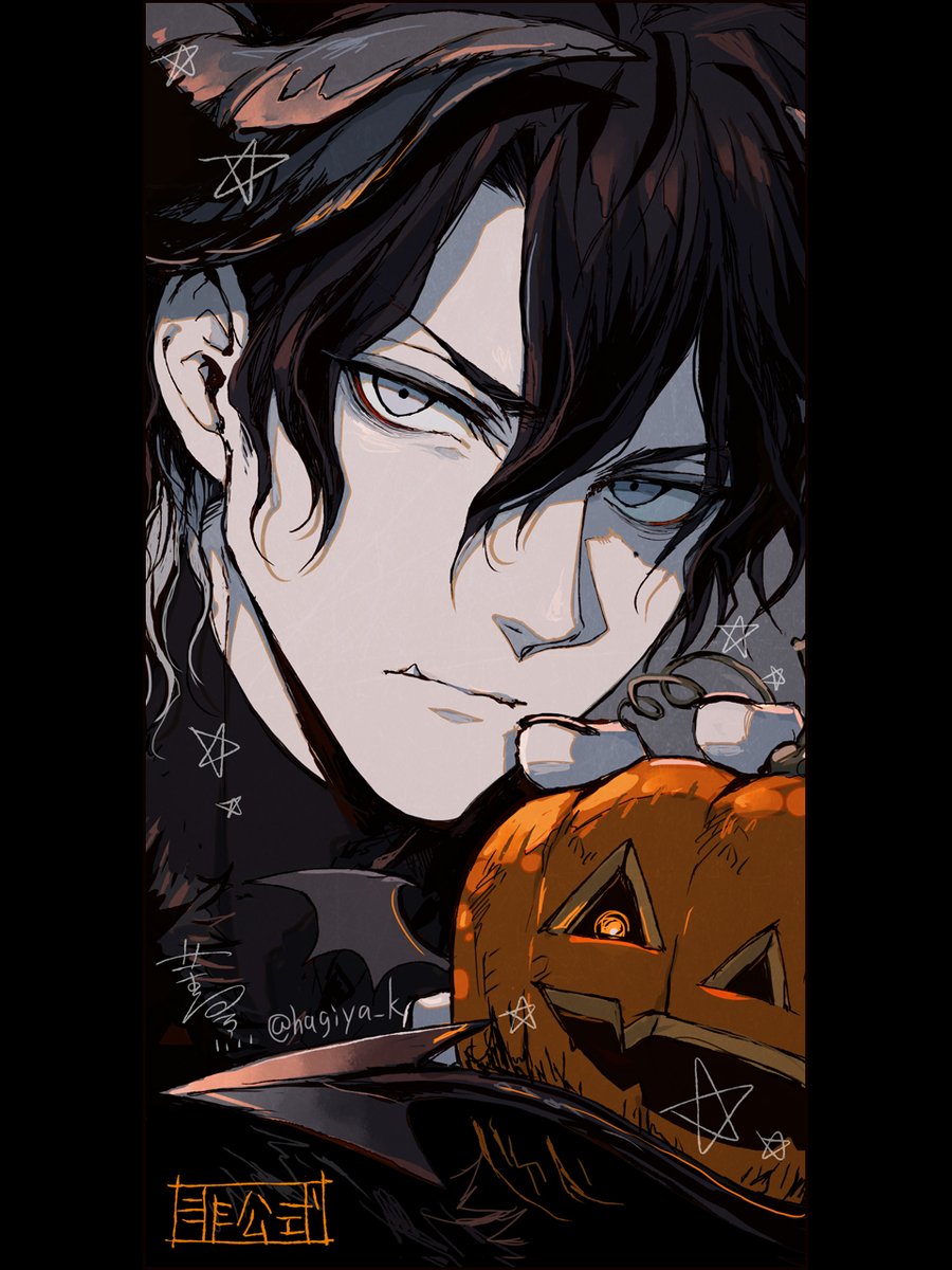 hagiya_k's tweet photo. ホクロが潰れてたのに気付かず…上げ直しですすいません！！ハッピーハロウィン！👿🎃 https://t.co/uq7D2hhrXc