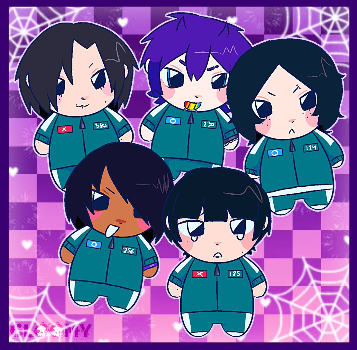 Gloomygyuz's tweet photo. You may take ONE (gimmick of them as plushies !) #thanos #namgyu #semi #minsu #gyeongsu #squidgame https://t.co/GZBaNcm3wU