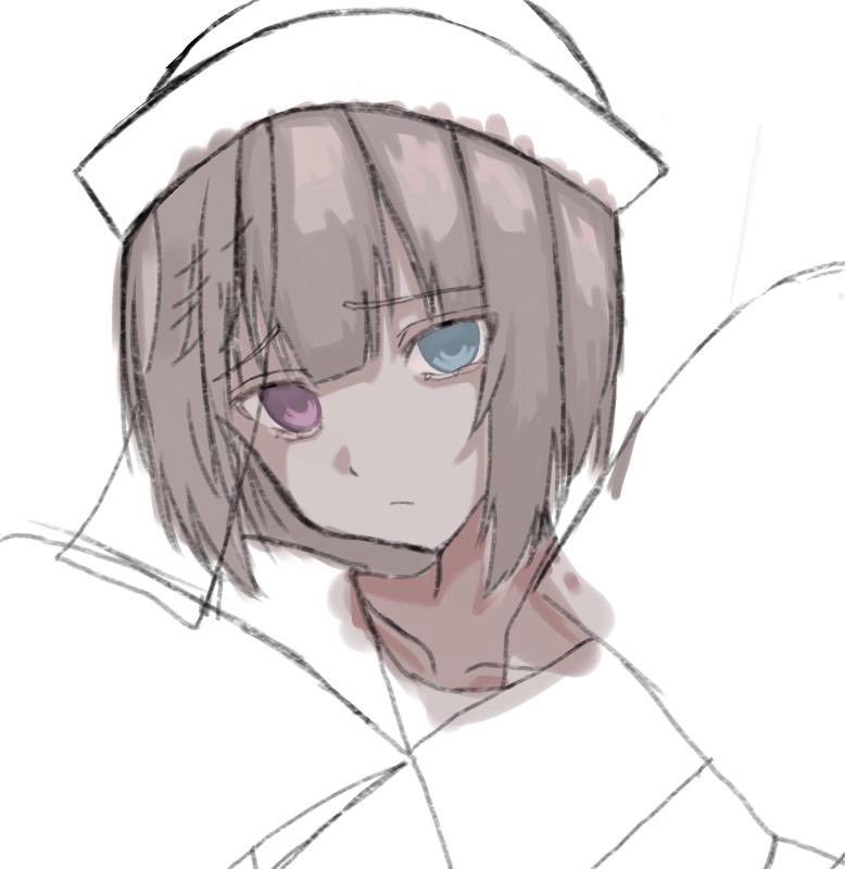 10760___'s tweet photo. ハロウィンイラスト進捗
首の色変な色で塗りすぎたから変えるし背景描きたいし実質0と言っても過言ではない、ありがとうございます。
あと、この子とわたしがお話したくてプロット作りたいんだけどどんな性格だと萌えだと思いますか？これは全員に聞いています https://t.co/oIgU8XJmqG