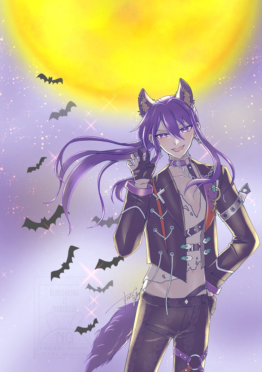 a_ks_ubaru's tweet photo. はろうぃん🐺🌕✨

#あんスタFA
#ハロウィン2026 https://t.co/Yr5hdQhffy