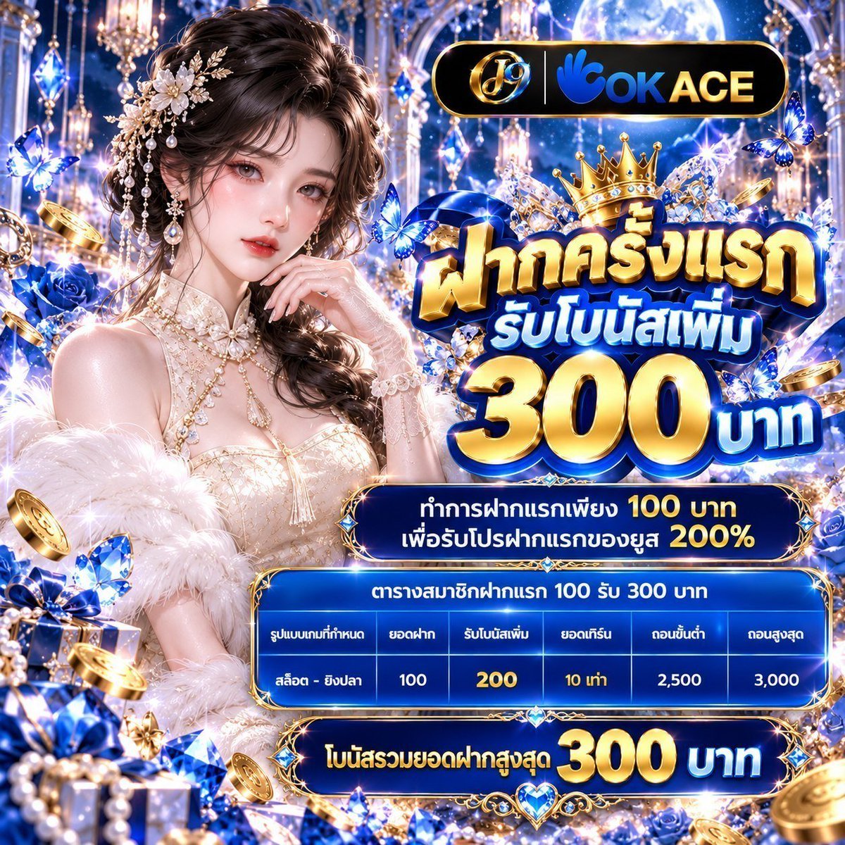 BX_0fficial's tweet photo. 💎 OKACE ฝากแรก รับเพิ่ม 300 บาท! 🎁
✅ ฝาก 100 รับ 300 | เทิร์น 10 เท่า
✅ ถอนขั้นต่ำ 2,500 สูงสุด 3,000 บาท
✅ เล่นได้ สล็อต - ยิงปลา
สมัคร📲 : https://t.co/xplpWXQnzc https://t.co/hfl2GfAbIk