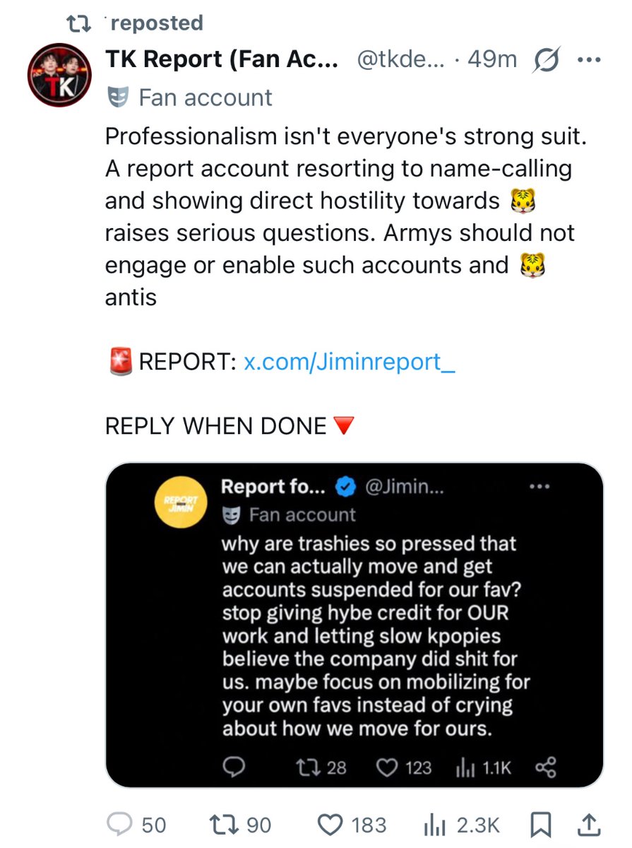 kukminr's tweet photo. @Jiminreport_ look out bc monika is targeting you now w her taekooker buddies. she’s always pissed when someone calls out her hypocritical ass 😭 https://t.co/AAlPMz6DR5