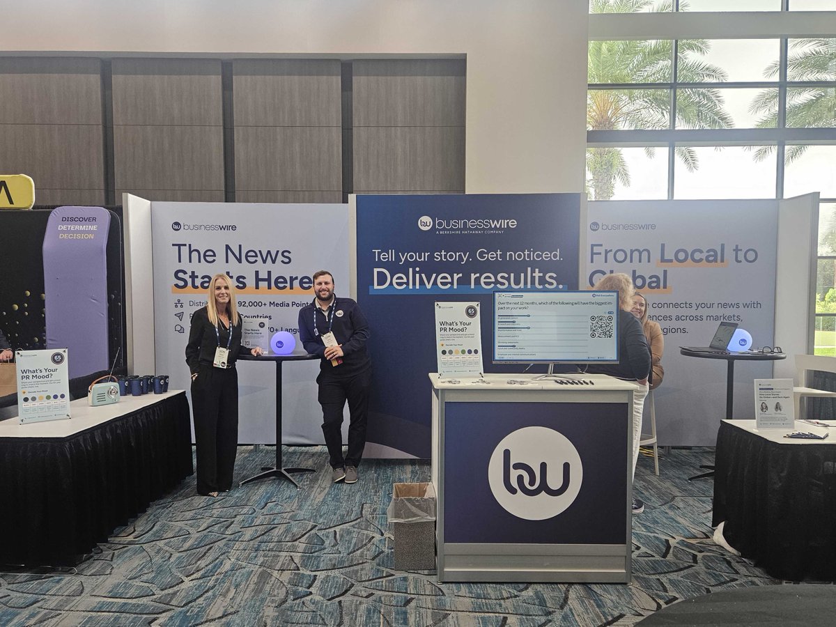 BusinessWire's tweet photo. Business Wire is at #PRSAICON 2026! 🎉 Stop by Booth 100 to connect with our team, share your communications priorities, and join our Live Communications Pulse. https://t.co/7m5qKi93ms