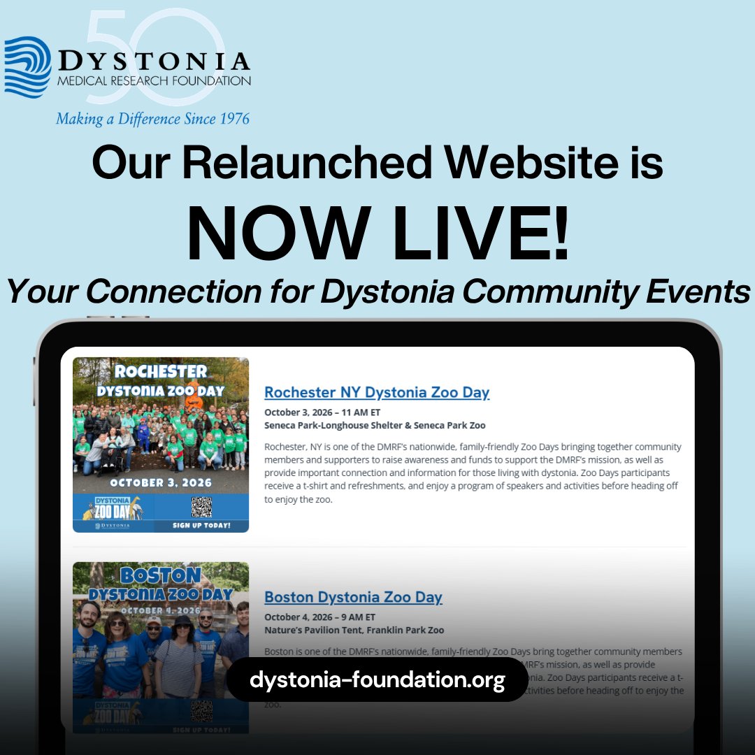 dmrf's tweet photo. Visit the new DMRF website: Virtual and in-person events are listed chronologically with additional information. It is also easier to toggle between DMRF events and individual fundraisers.
https://t.co/akEGFvxMPI

#dystonia #dmrf #dystoniafoundation https://t.co/eYEjfyHm2O