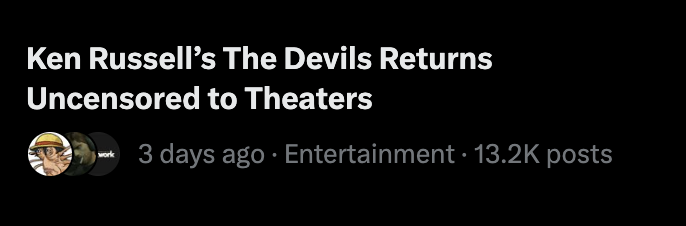 corpseinorbit's tweet photo. This movie is stapled into my brain because of the scene where a guy is accusing Oliver Reed (who's a priest) of getting his daughter pregnant, and it ends when the guy says "I'll see you in hell!" and Oliver Reed casually replies "On a carpet of aborted bastards, no doubt" https://t.co/hVBYQIZyJl