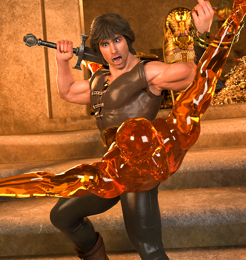 8thSD's tweet photo. Kinktober 2026 - Gold
Deathstalker manages to stop to the sorcerer king's general from stealing Midas's crypt. But just as he was mocking the retreating villains, the ghost of Midas arrives. And Midas rewards Deathstalk with his weight in gold. Just not the way he expected. https://t.co/YjaQYxZT17