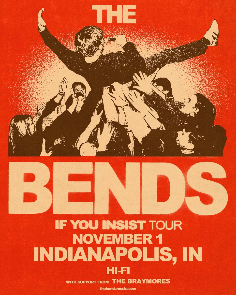 thehifiindy's tweet photo. HOT SHOW 🔥  INDY! Don't miss The Bends w/ The Braymores live at HI-FI on November 1st ⚡ This show is ALL AGES. Tickets are selling fast - get yours now 🎫  https://t.co/VpneZUHWAP https://t.co/oPgxV2W9N3