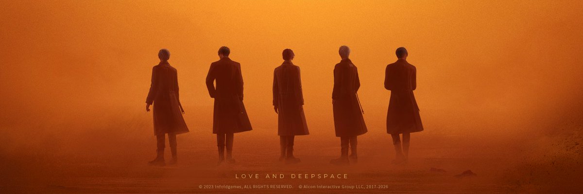 lucidmyths's tweet photo. Ive been seeing a lot of criticism about the recent collab, that it doesn't fit or make sense, and as a lover of the movies and cyberpunk I wanna add my silly thoughts 💫 i think it fits 1000%

the more I think about Lads × Blade Runner 2049, the more I wonder if we're looking at a parallel that goes beyond the obvious K and Joi references, and what caught my attention is the possibility that this collaboration places both the players and the five LIs in K's position, just from opposite sides of the screen..in the pv the five LIs appear as enormous holograms extending their hands toward us in a scene reminiscent of Joi's interaction with K, the reference becomes even harder to ignore when they use the line, "You look lonely, I can fix that" lol

and at first glance, the symbolism seems clear enough, we occupy K's place, looking up at these virtual figures, while the male leads take on Joi's role and honestly, it's a fitting parallel for an otome game cmon, we know the characters exist within a fictional world, yet the affection, attachment, and emotions we experience through them are genuine, their virtual nature doesn't make what we feel any less real.

buut I can't stop thinking about the orange sandstorm poster, because it introduces a detail that complicates this otherwise 'straightforward' comparison, in Blade Runner 2049, the orange desert is where K searches for the truth about himself. His journey is deeply tied to questions of identity, his purpose, and whether his existence means anything beyond what he was designed to be, yet in the collaboration poster, the ones standing within that same orange sandstorm are the five LIs????

😭 why put them there????? maaybe it's simply a reference to the movie's visual language, true, but if the imagery is meant to carry a deeper narrative implication, I wonder if we're being invited to consider the LIs as more than our Joi equivalents, like what if, in this particular part of the story, they're K, too? And we are their Joi? You know instead of a simple division between the human player and the virtual characters, we get two sides confronting different versions of the same existential dilemma...that would be cool.

For us, the question is whether our feelings can be real when the people who inspire them exist in a virtual world.

For the LIs, the question might be whether their feelings, identities, and choices have meaning when their own existence is subject to a system that defines them 🤔 us Caleb mains have seen this 4th wall break already

and one of the central questions in Blade Runner 2049 is whether someone needs to be extraordinary, uniquely destined, or born with a special purpose to have a meaningful existence. K's journey challenges that assumption, his significance doesn't ultimately depend on being the person he once believed he might be, bc what matters is what he chooses to do, even when those choices don't grant him the special identity he hoped for, his life matters without the prophecy. His choices matter without the validation of being someone extraordinary.

So what if the LIs are being placed in a similar position? If their identities and circumstances are shaped by a system, does that automatically determine the limits of who they can become? Or can the decisions they make, and the love they choose to give, become something that exceeds the conditions of their creation? Idk man (+)