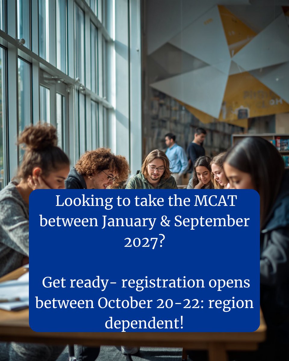 PittPre's tweet photo. Get ready MCAT registration opens tomorrow for our region at noon!

Check out the link https://t.co/bmcmAxV00P!

@AAMCPreMed @PittTweet @PittPre @PittProvost @PittHealthSci @PittStudents https://t.co/ftmc835scc