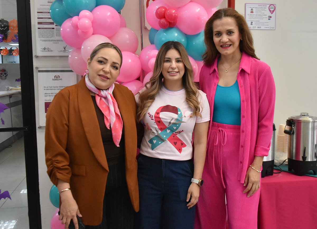 IssstesonGob's tweet photo. 🎀En el Día Mundial de lucha contra el Cáncer de Mama, y sumándose a la campaña contra el Cáncer de Cuello Uterino, Sofía Meraz, titular del Voluntariado #ISSSTESON ✅ brindó un mensaje de aliento a quienes enfrentan alguno de estos padecimientos.
#JuntasYJuntosContraElCáncer 🙌🏻 https://t.co/2hij0DobGy
