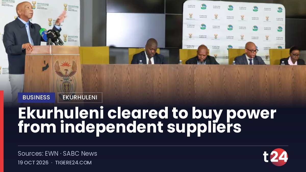T24_Network's tweet photo. Ekurhuleni has the green light to procure 2,400MW of electricity from independent power producers. The metro's looking to add new generation capacity to the grid. #Business #T24News https://t.co/uHdhrbPVET