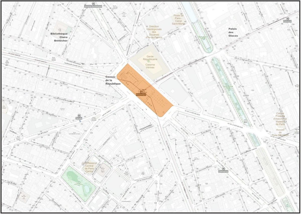 LucSpighel's tweet photo. 📍 #Paris : #Carte couvre-feu, qui interdisent la présence des majeurs comme des mineurs, dans les périmètres de Place de la République et du secteur des Halles de 23h ce jour à 6h demain
#17octobre #emeute #riot 
https://t.co/BBLXHPSHIv https://t.co/CzKNHdVyIC
