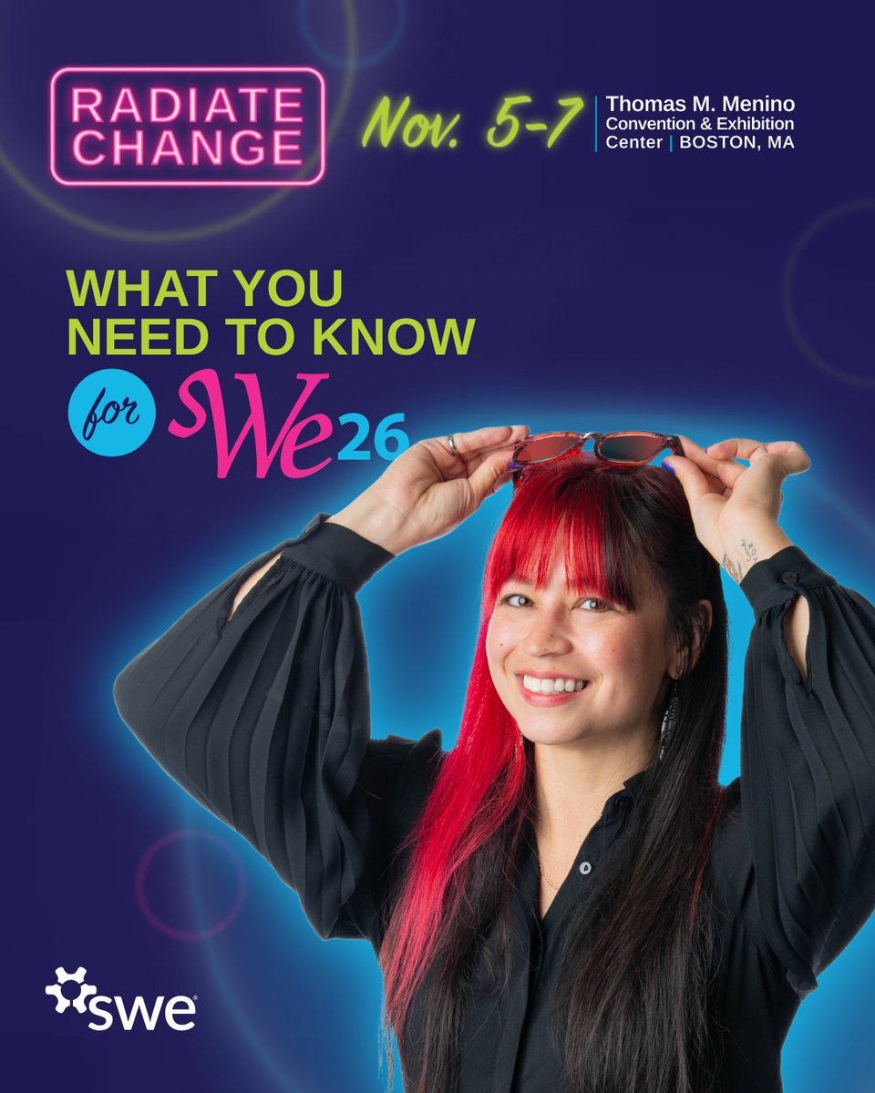 SWEtalk's tweet photo. #WE26 is almost here! ✨

Heading to Boston? Check out our SWE Boston IG Highlight for local tips!

Can't attend? Tune in to select programming via livestream.

And don't miss the Virtual Awards Hall celebrating this year's recipients!

➡️  https://t.co/FAXLImtWTO

#RadiateChange https://t.co/k0nIu8z4o6