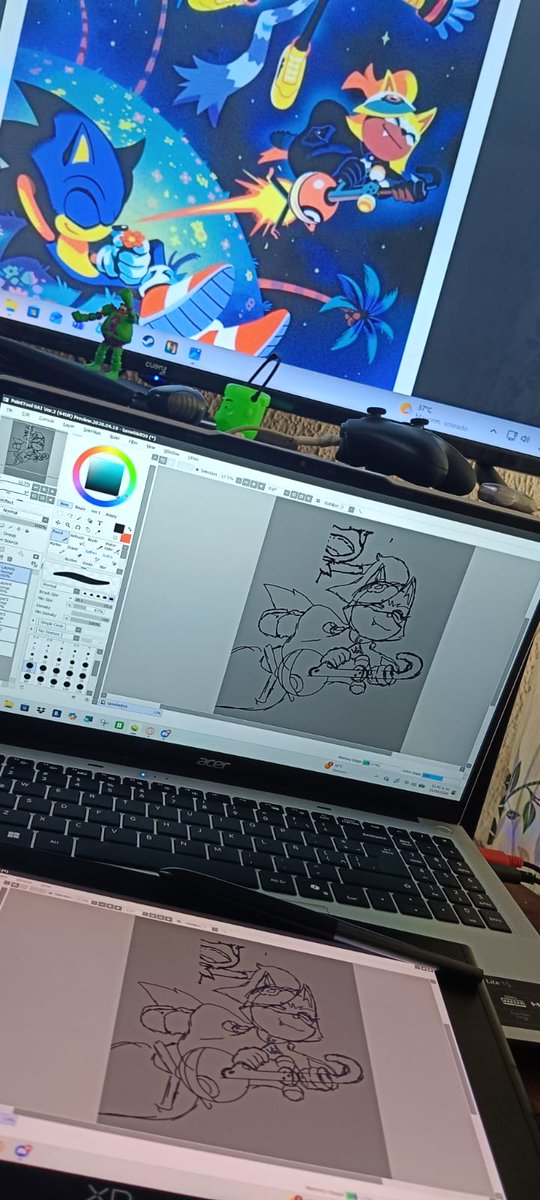 co_vea's tweet photo. @juske_art A mí me pasa igual, tampoco le sé XD. cuando solo tenía mouse, el método más cómodo que encontré fue usar  "SAI 2",  tiene una opción parecida a vectorizar con líneas flexibles. solo dibujo directamente para hacer el boceto y luego uso esa herramienta para hacer el delineado. https://t.co/PvSW1Kp75R