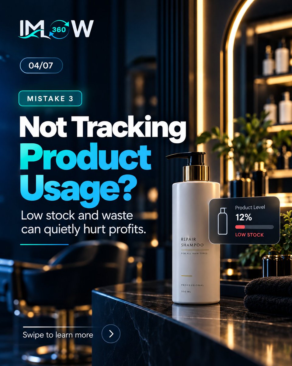 imflow360's tweet photo. 5 salon management mistakes you should stop making — Part 1/2

1️⃣ Still using manual billing
2️⃣ Ignoring proper digital billing &amp; PRA requirements
3️⃣ Not tracking product usage

Small gaps can quietly turn into bigger business problems.

Part 2 follows ➡️

#Business #Salon #Tech https://t.co/O2PZ24G07G