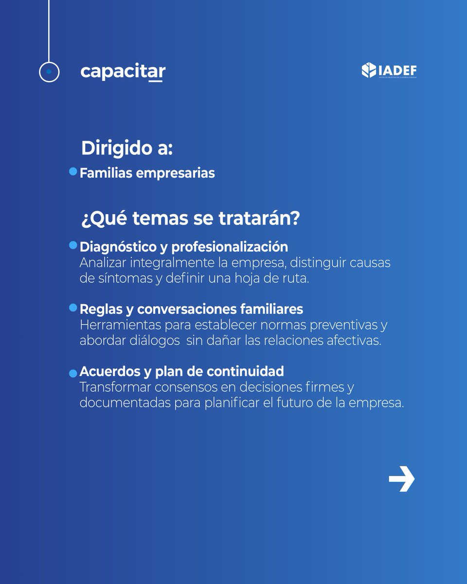 capacitar_'s tweet photo. ¿Sabías que la continuidad de una empresa familiar abarca mucho más que solo transmitir el negocio de una generación a otra?
Sumate al programa “Empresas Familiares en Acción”, en conjunto con el IADEF.

Inscribite acá https://t.co/KvFzfwbDLG https://t.co/pQ3tDOfsqS