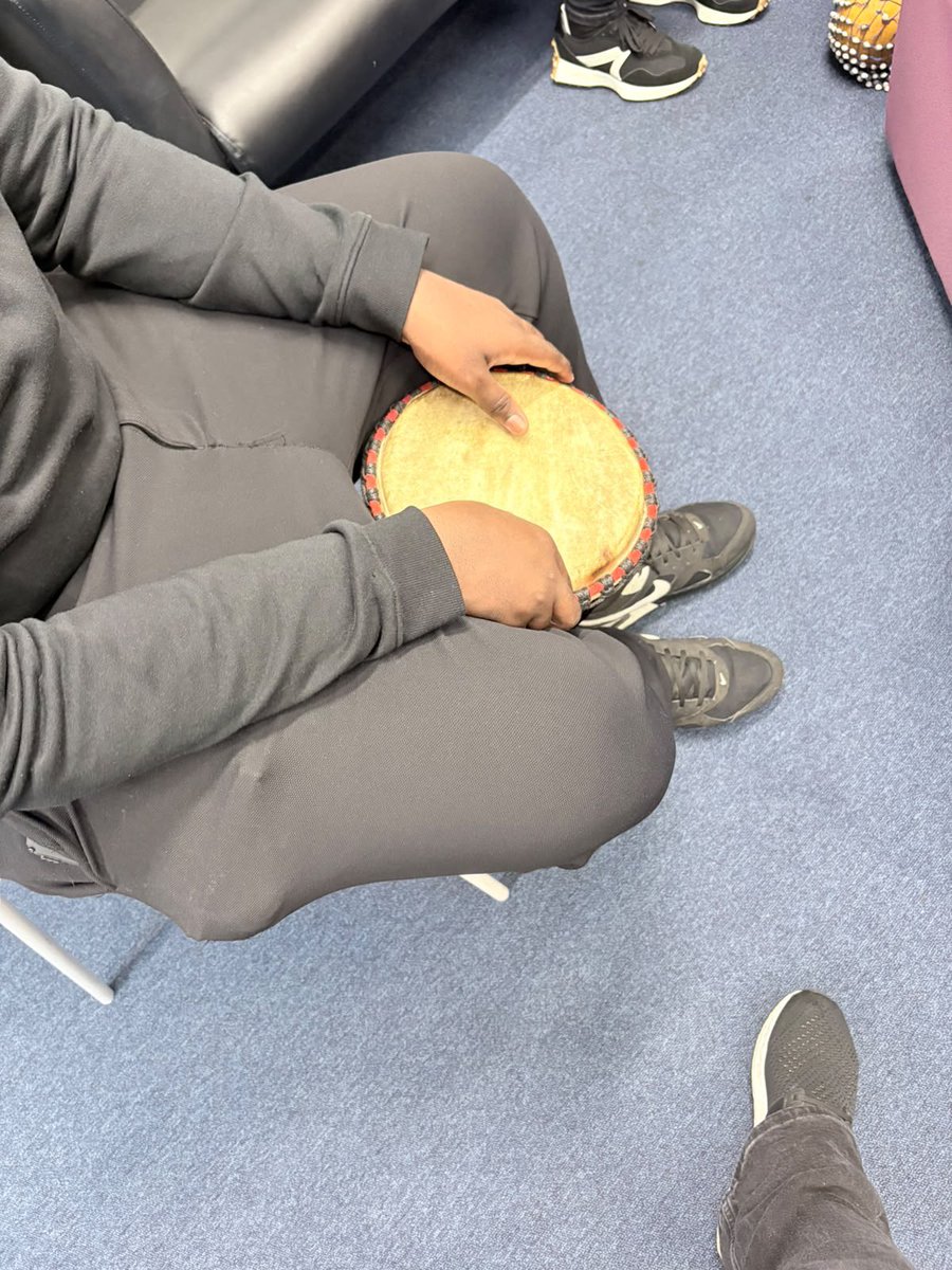 ElthamLibrary's tweet photo. We had a great time at #ElthamLibrary last week, joined by students from Ealdham School in celebrating #BlackHistoryMonth with an interactive African drumming workshop 🪘 It was great to see the children enthusiastically learning about the harmony of music and culture 🎶 https://t.co/PqBlYQiIrQ