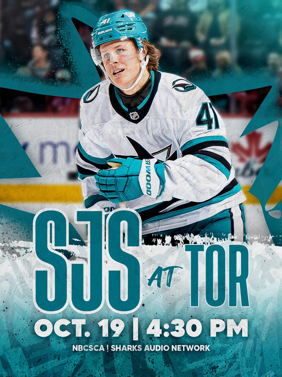 SanJoseSharks's tweet photo. Monday night hockey from Toronto! 

🆚: Maple Leafs
⏰: 4:30 p.m. PT
📺: @NBCSSharks 
🎙️: @SharksAudioNet https://t.co/fcN7d70knO