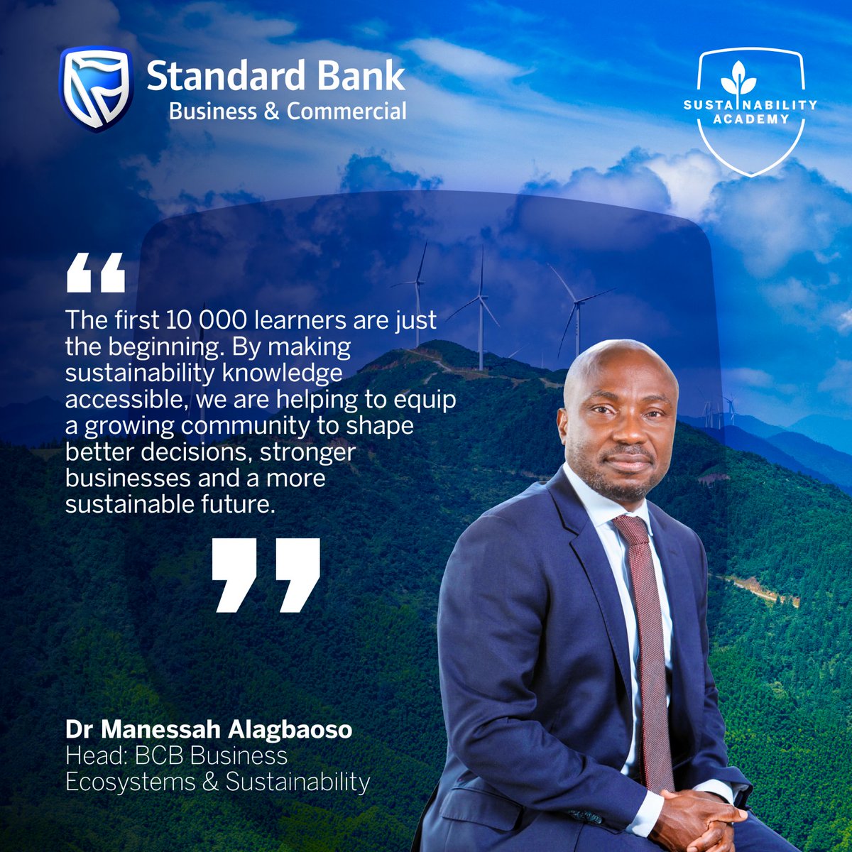 SBGroup's tweet photo. Your sustainability journey can start with one course. Whether you're exploring the basics or embedding better practices in daily decisions, our free online Academy can help. 

Discover what you can learn: https://t.co/gLgvh5bxYW

#SustainabilityMonth #GrowingAfrica https://t.co/F5mGjewD3M