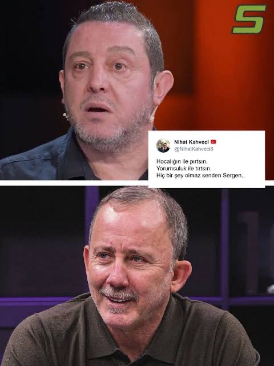 emrahc_'s tweet photo. Yorumcu Nihat Kahveci’nin : 

‘Hocalığınla pırtsın
Yorumculuğunla tırtsın
Senden bir şey olmaz Sergen’ 

dedikten 1 ay sonra 

Yorumculuk yaparken 
Milli takım hocalığına getirilen 
Sergen Yalçın Alfalığı diyelim 😂😂 https://t.co/v6FALSZvHL