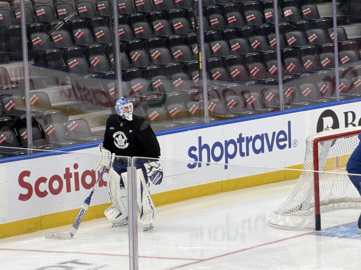 davidalter's tweet photo. #Leafs morning skate is underway. Sergei Boborovsky is occupying the home net and is the projected starter against SJ

William Nylander (Illness) not taking part in skate. 

@Ozoon_CA https://t.co/JFgOSExnt9