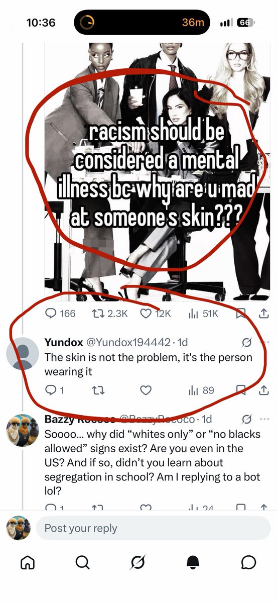 BazzyRococo's tweet photo. @Yundox194442 @SillvannaAsyre @_girlarchive Why did segregation exist if skin isn’t the problem, you dumb fuck? https://t.co/toyjSQek4A