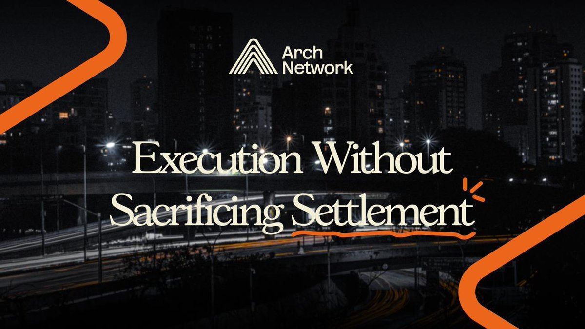Arch's tweet photo. Bitcoin programmability is often framed as a tradeoff between flexibility and security.

That framing is wrong.

The real challenge is separating execution from settlement in a way that preserves Bitcoin’s trust model while enabling more expressive computation. https://t.co/Nwp01WRGWj
