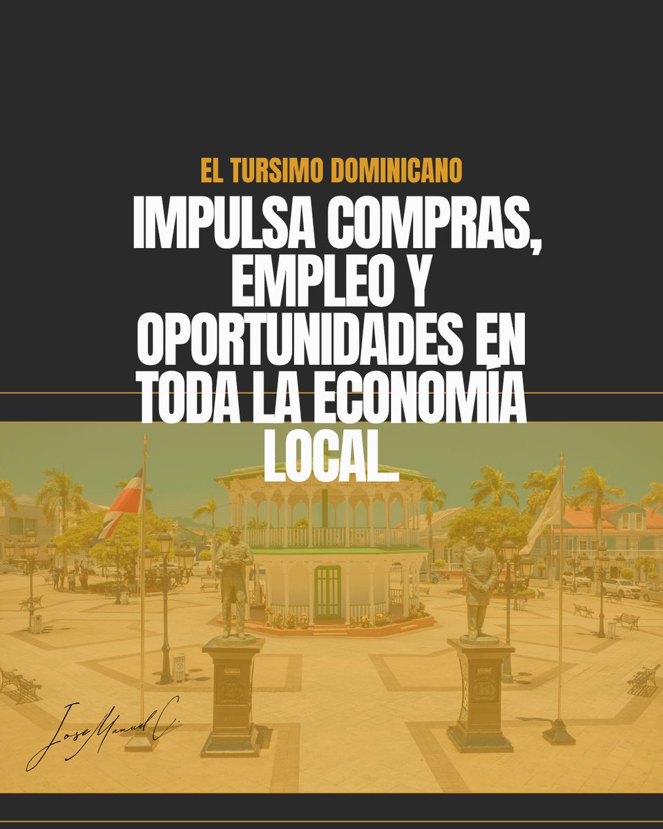 JoseManuelOpina's tweet photo. A veces hablamos del turismo dominicano pensando únicamente en hoteles, playas y visitantes, pero su impacto económico va muchísimo más allá. 🇩🇴🌴

Hay un dato que me parece especialmente interesante: según cifras de 2025 recogidas por Diario Libre, las compras del sector hotelero alcanzaron aproximadamente RD$441,701 millones.

Detrás de esa cifra hay agricultores, transportistas, comerciantes, proveedores y muchas empresas dominicanas que también se benefician de la actividad turística.

Y eso es precisamente lo importante. Que el turismo no solo crezca, sino que ese crecimiento llegue a más sectores, genere empleo y abra oportunidades para las comunidades.

Porque cuando el turismo funciona como motor de toda una cadena productiva, gana mucho más que el sector hotelero. Gana República Dominicana. 🇩🇴📊

#TurismoRD #RepublicaDominicana #EconomiaRD #DesarrolloRD #ProduccionNacional
