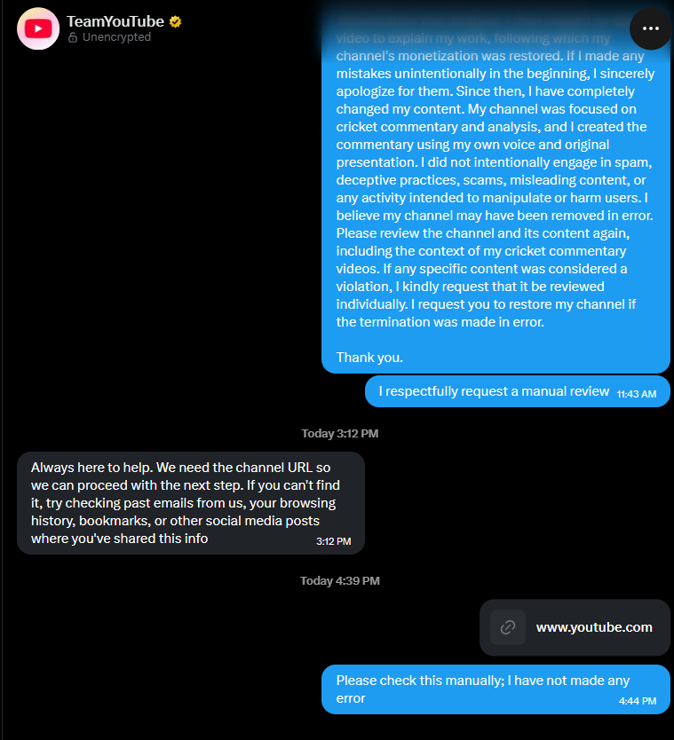 jonynv4u's tweet photo. I respectfully request a manual review of my channel termination.
@TeamYouTube
@YouTube
@YouTubeIndia https://t.co/zDEaBOVCNX