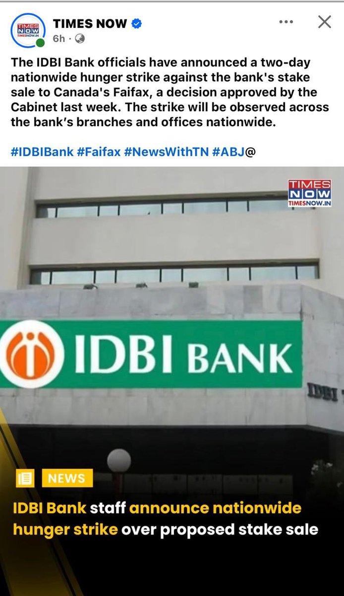 RMithileshSingh's tweet photo. 🚨 IDBI BANKERS TO OBSERVE TWO-DAY NATIONWIDE HUNGER STRIKE! 🚨 https://t.co/o1d1ZGoG51