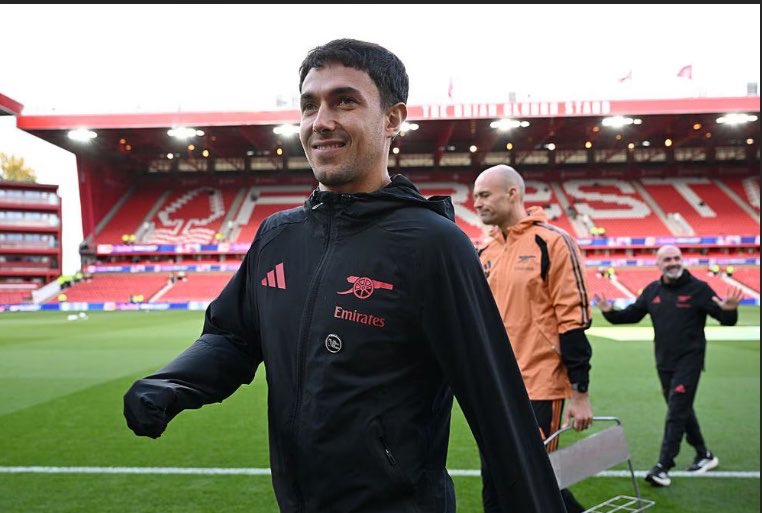 ArsenalRadar's tweet photo. Martin Zubimendi at City Ground. #NFOARS https://t.co/yMuYx8aO2p