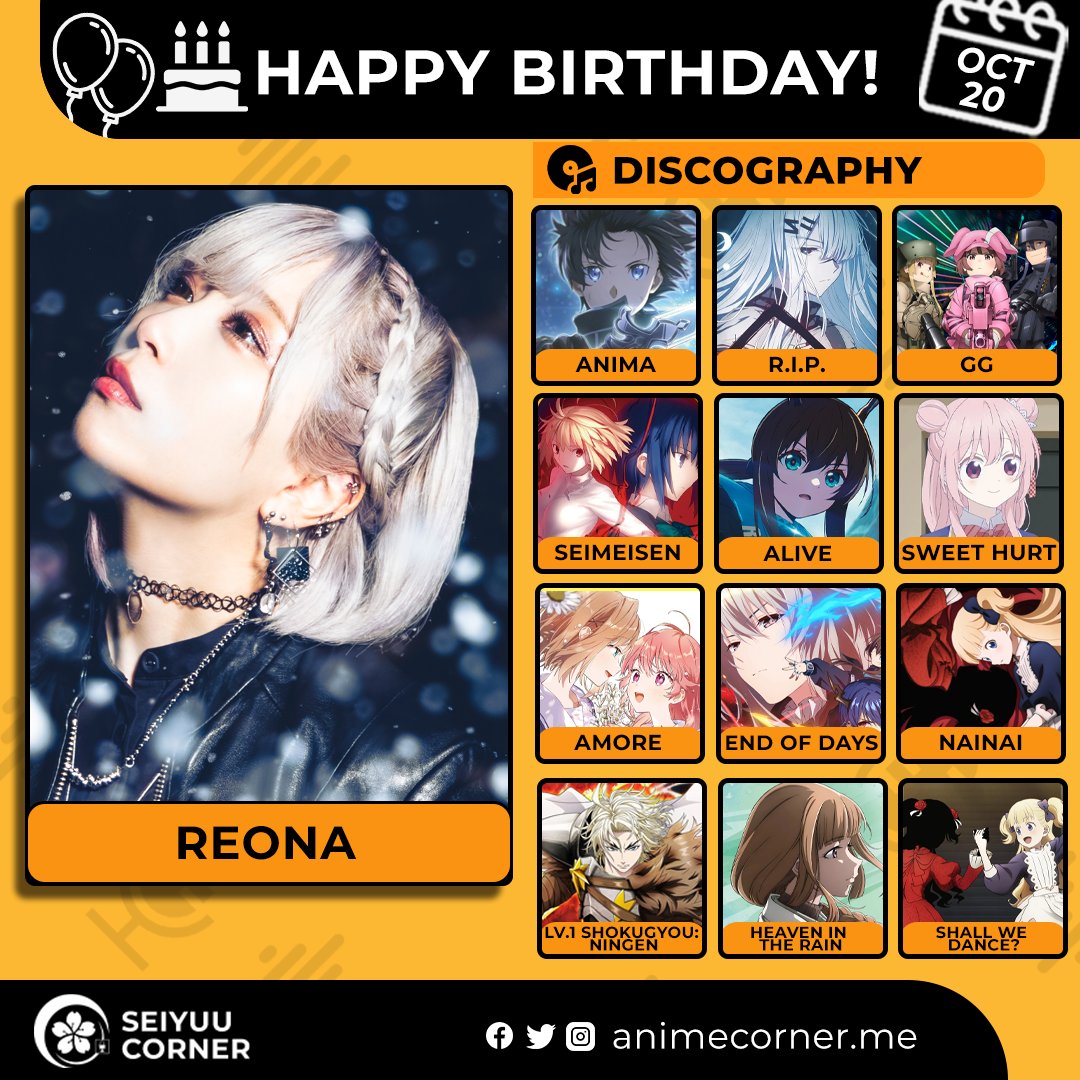 seiyuucorner's tweet photo. Happy birthday ReoNa! 🎉 

Let's wish her all the best @xoxleoxox 

#ReoNa #ReoNa生誕祭2026 https://t.co/iPT3NEwBYC