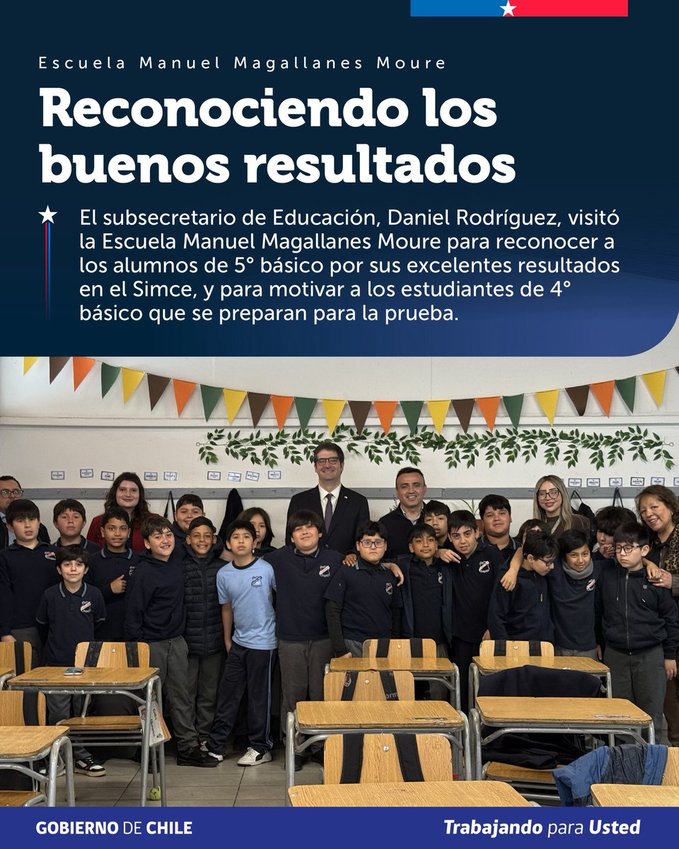 subeduc's tweet photo. 📍 Escuela Manuel Magallanes Moure

Felicitamos a los estudiantes que obtuvieron resultados destacados en el Simce de Matemática y Lectura. https://t.co/tCGzJOOiiB