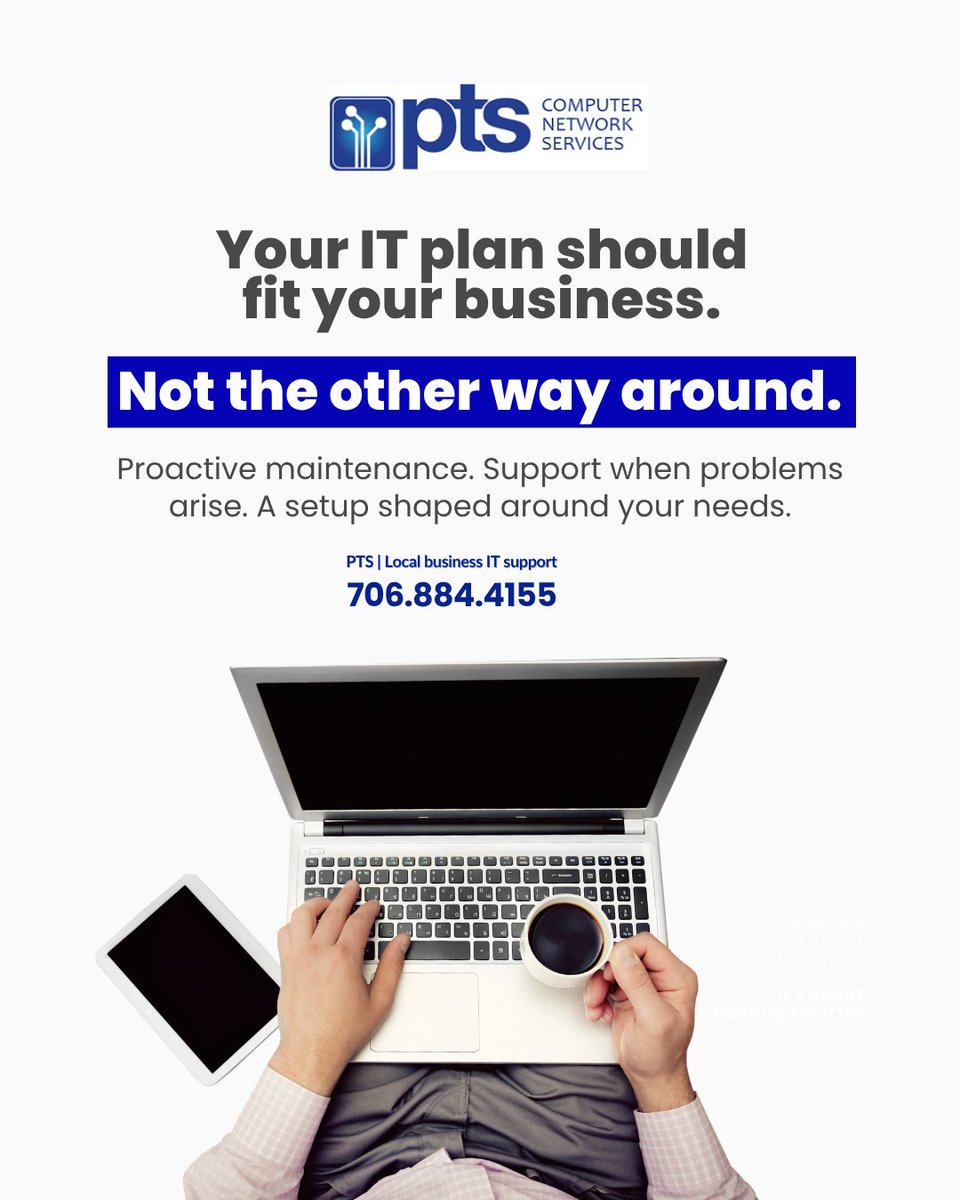 PTScomputer's tweet photo. More people, more devices or another location? 

Your IT plan should change with the business. PTS offers flexible support shaped around your needs in West Georgia and East Alabama. 

706.884.4155
https://t.co/NHSZV5DpEV 

#ManagedIT https://t.co/DFzbXDf20b