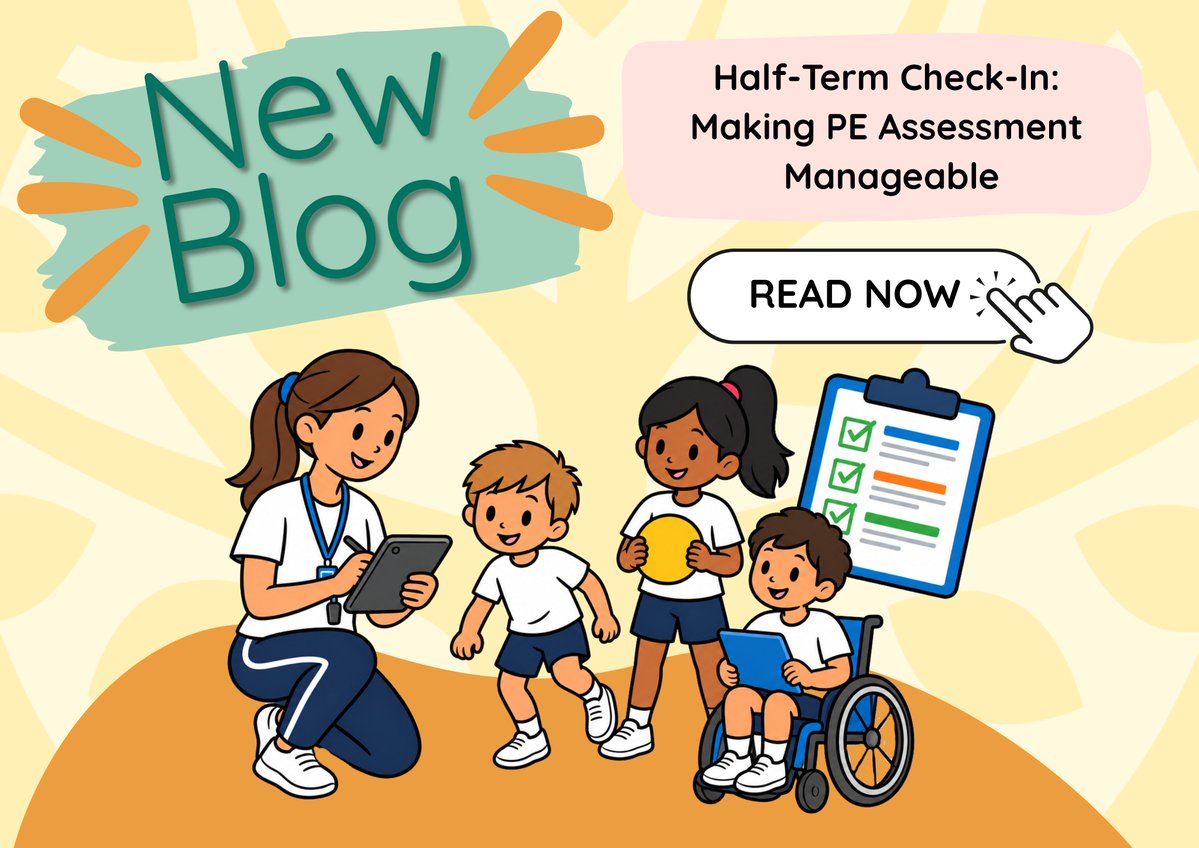 GetSet4Ed's tweet photo. 🏃‍♀️ NEW BLOG: Half-Term Check-In: Making PE Assessment Manageable! Our latest blog shares simple tips to help you recognise progress, celebrate achievements and make confident assessment judgements without adding to your workload! Read the full blog now! https://t.co/33cR7olo1a https://t.co/rOGql5FpSG