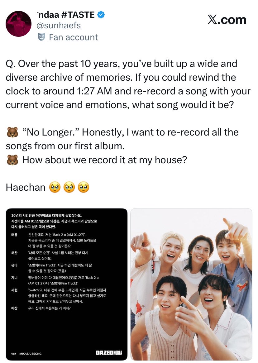 sunhaefs's tweet photo. haechan really does want to re-record 'no longer'.... 🥹🥹 https://t.co/oQJLh0KO5P