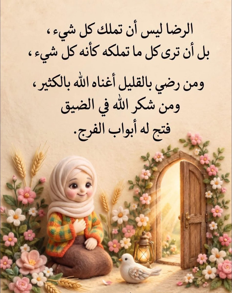 RomoAb13480's tweet photo. الرضا نعمة، إنك تشوف الخير في أبسط تفاصيل حياتك، وتحمد ربي على الموجود، وتعرف قيمة النعم قبل ما تفقدها

يمكن حاجة بسيطة عندك، تكون أمنية عند غيرك، فالحمد لله على النعم اللي تعوّدنا عليها ونسينا إنها أمنيات لغيرنا

اللهم ارزقنا قلوبًا راضية، ونفوسًا مطمئنة، وبارك لنا فيما رزقتنا. https://t.co/0NFV3GpL4g