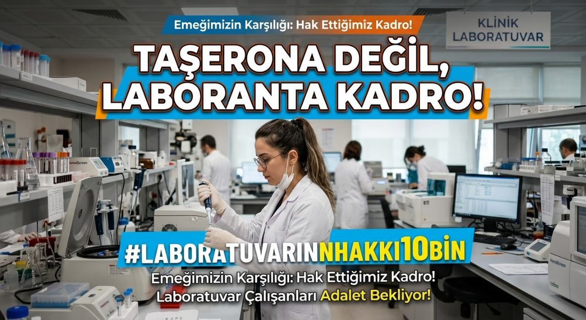 777faatma's tweet photo. Mesleğimizi yapmak istiyoruz, belirsizlik içinde yaşamak değil. Laboratuvar teknikerlerine daha fazla kadro, taşeron değil kadrolu istihdam!

#LaboratuvarınHakkı10Bin https://t.co/tuHrl1I5qV