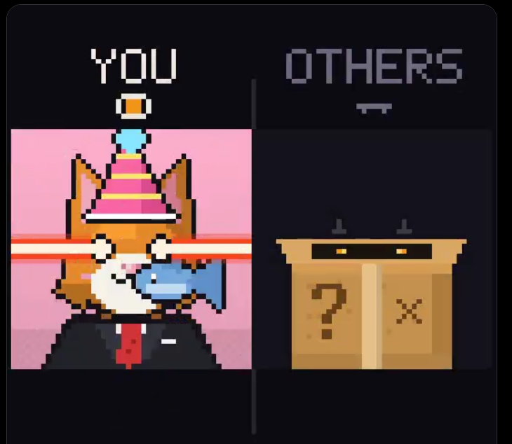 schrodinals_sol's tweet photo. How do you see your cat?  

Sign a message with the wallet that holds the box. No transaction, no fee. 

The site hands you the key, and the cat decrypts right in your browser.  You see the cat. 

Everyone else still sees a box. https://t.co/5aYXbMwegR