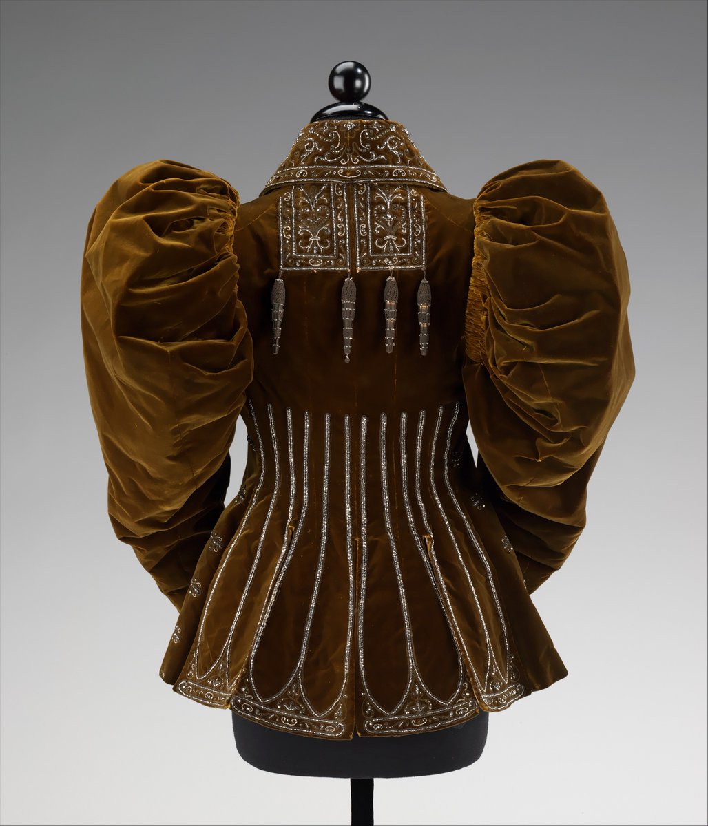 wikivictorian's tweet photo. Afternoon jacket by House of Worth, 1895. The MET. https://t.co/NrpeTw9Dv5