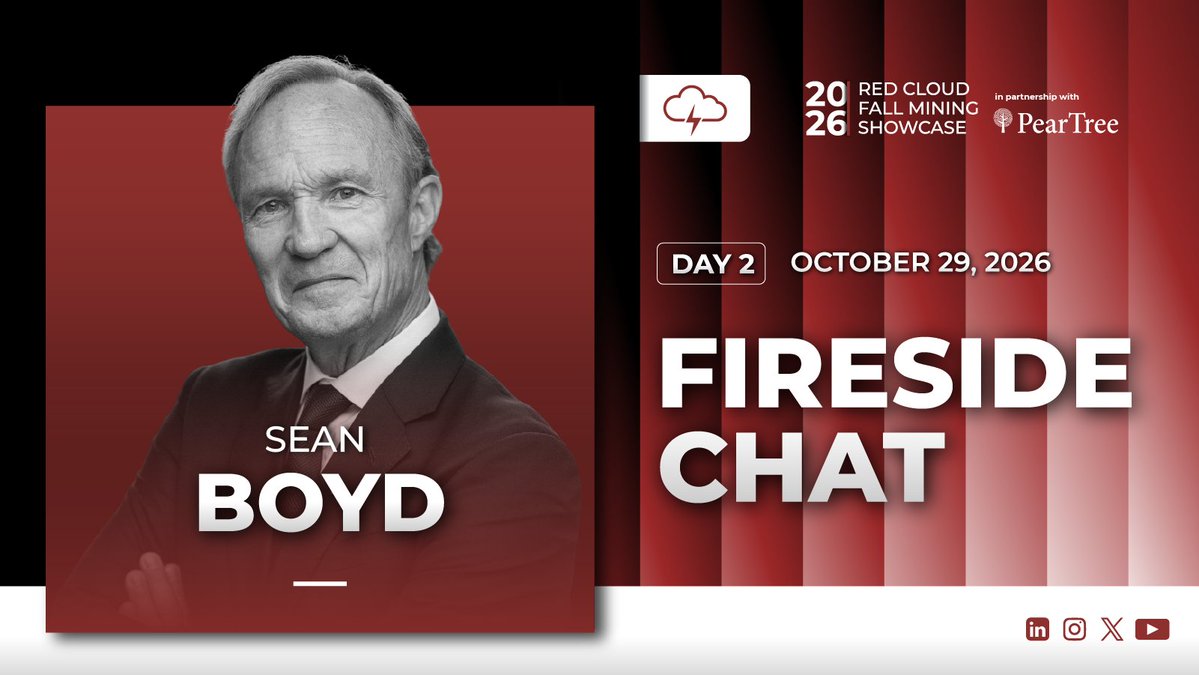 RedCloudFS's tweet photo. Meet the Fireside Chat speakers at the 2026 Red Cloud Fall Mining Showcase!
 
Day 1: Peter Maletis, Ralph Aldis &amp; Steve Land
Day 2: Sean Boyd
📅 October 28–29
📍 Omni King Edward Hotel, Toronto
 
Register now: https://t.co/S2D1ImbXBR https://t.co/xqMrWOvGyf