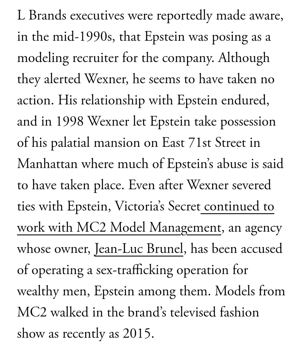 kumyalyric's tweet photo. Victoria's Secret trafficked underaged girls to epstein island, btw. something to ruminate on as you enjoy their yearly livestock show https://t.co/C457bfkinY