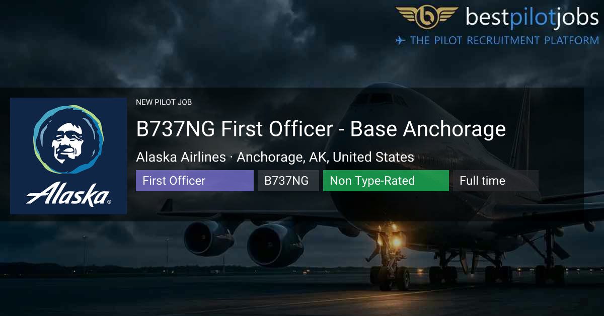 bestpilotjobs's tweet photo. Alaska Airlines based in Anchorage, AK, United States is hiring pilots:

▶ B737NG FIRST OFFICER Non Type-Rated.

It is a Full time contract.

Minimum 1500 hours.

Licence: FAA CPL IR ME

Full details &amp; apply ➡ https://t.co/KfD9f95F9B

#b737ng #firstofficer #pilotjobs https://t.co/TfQotTlUO2