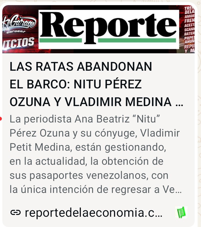 plomoparejo's tweet photo. LAS RATAS ABANDONAN EL BARCO: NITU PÉREZ OZUNA Y VLADIMIR MEDINA GESTIONAN PASAPORTE PARA RETORNAR A VENEZUELA https://t.co/WdFRl5s7hX https://t.co/Itr1scFpz4
