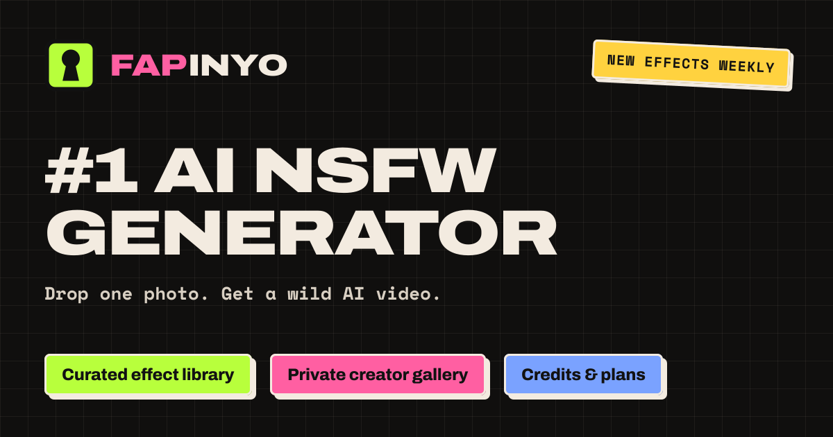 NsfwAi_Tool's tweet photo. Turn one photo into a wild AI video 🔥
@fapinyocom is an AI NSFW video generator with 400+ ready-made effects and new ones every week. Pick an effect, drop a photo, done. 
New accounts get 35 free credits 👇 https://t.co/9dY3eiwMTH https://t.co/0IL5qg9ili