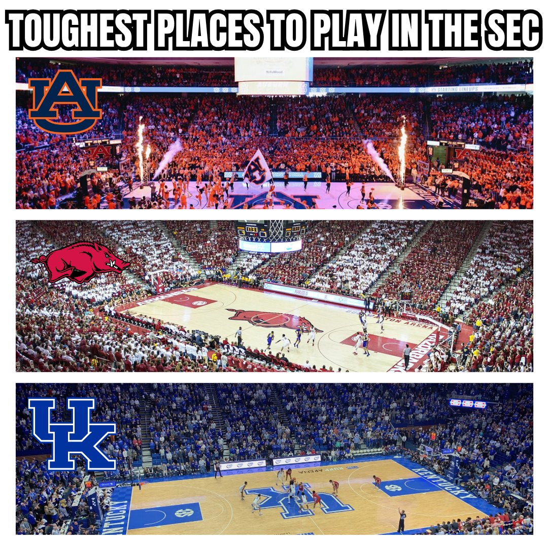 FullCourtNet's tweet photo. Toughest Places to Play in the SEC.. Whose #1 ? Who are we missing? https://t.co/EiGb9xIUVg