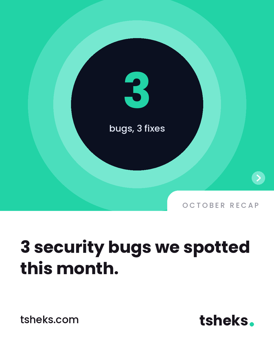 Verfycde's tweet photo. 3 security bugs we spotted this month, and how to fix them. Swipe through, then tell us which one you would have missed. Comment 1, 2 or 3.
#CybersecurityAwarenessMonth #appsec #codesecurity #devtok #Tsheks https://t.co/hCW9npx5Jr