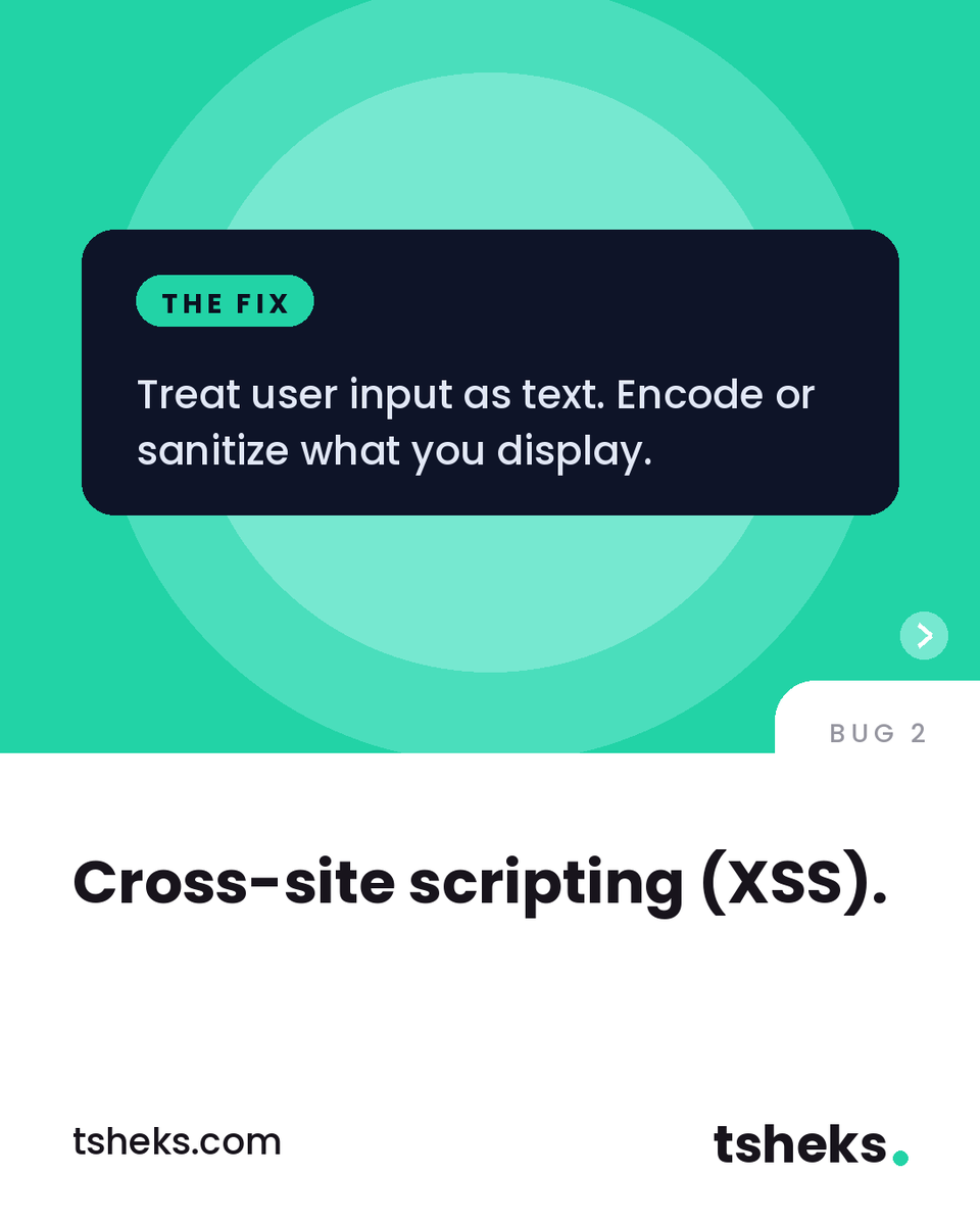 Verfycde's tweet photo. 3 security bugs we spotted this month, and how to fix them. Swipe through, then tell us which one you would have missed. Comment 1, 2 or 3.
#CybersecurityAwarenessMonth #appsec #codesecurity #devtok #Tsheks https://t.co/hCW9npx5Jr