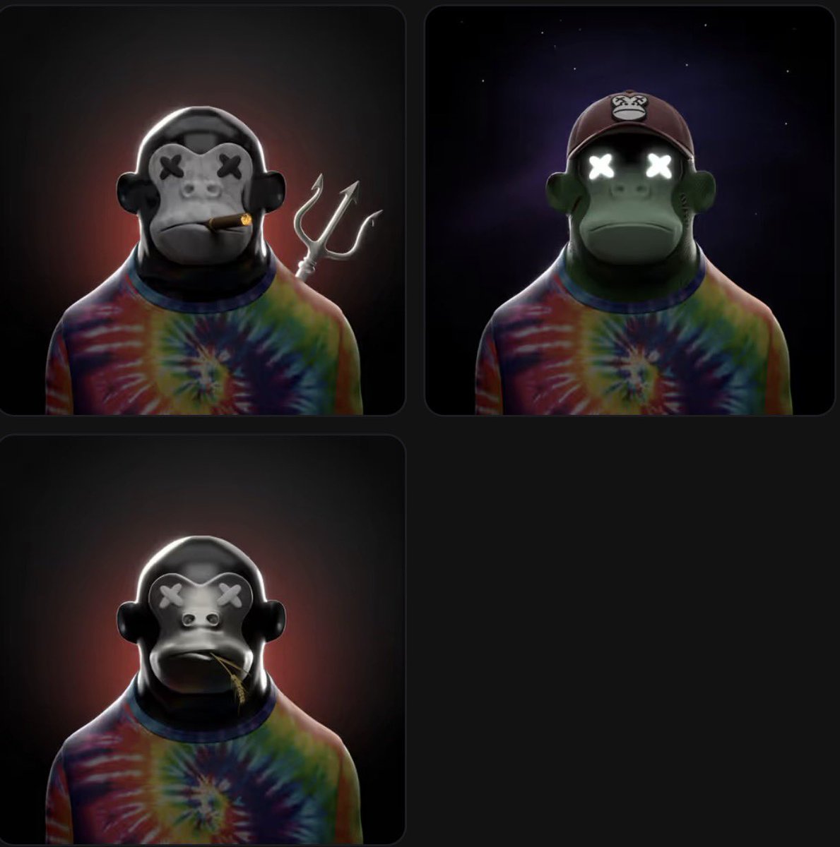 Ryoshi_versX's tweet photo. EAPES, without a doubt is my favorite OG NFT project that started out on @MultiversX and has been successful on @solana also.  One of my favorite underrated trait is the Hippie T-shirt, which totally flows with our “Vibe with the tribe” theme. 🤙

Check out our complete @EAPESCLUB ecosystem which also supports decentralization by running our own validator nodes @eapesvalidator