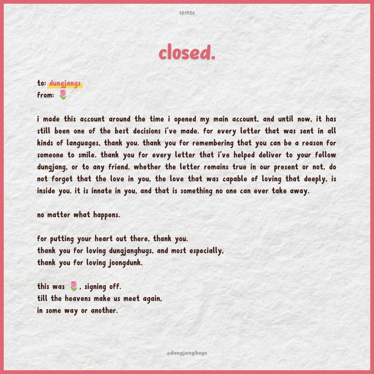 dungjanghugs's tweet photo. CLOSED. 🌷 

#JoongDunk #จุงดัง https://t.co/S93HdPjsbH